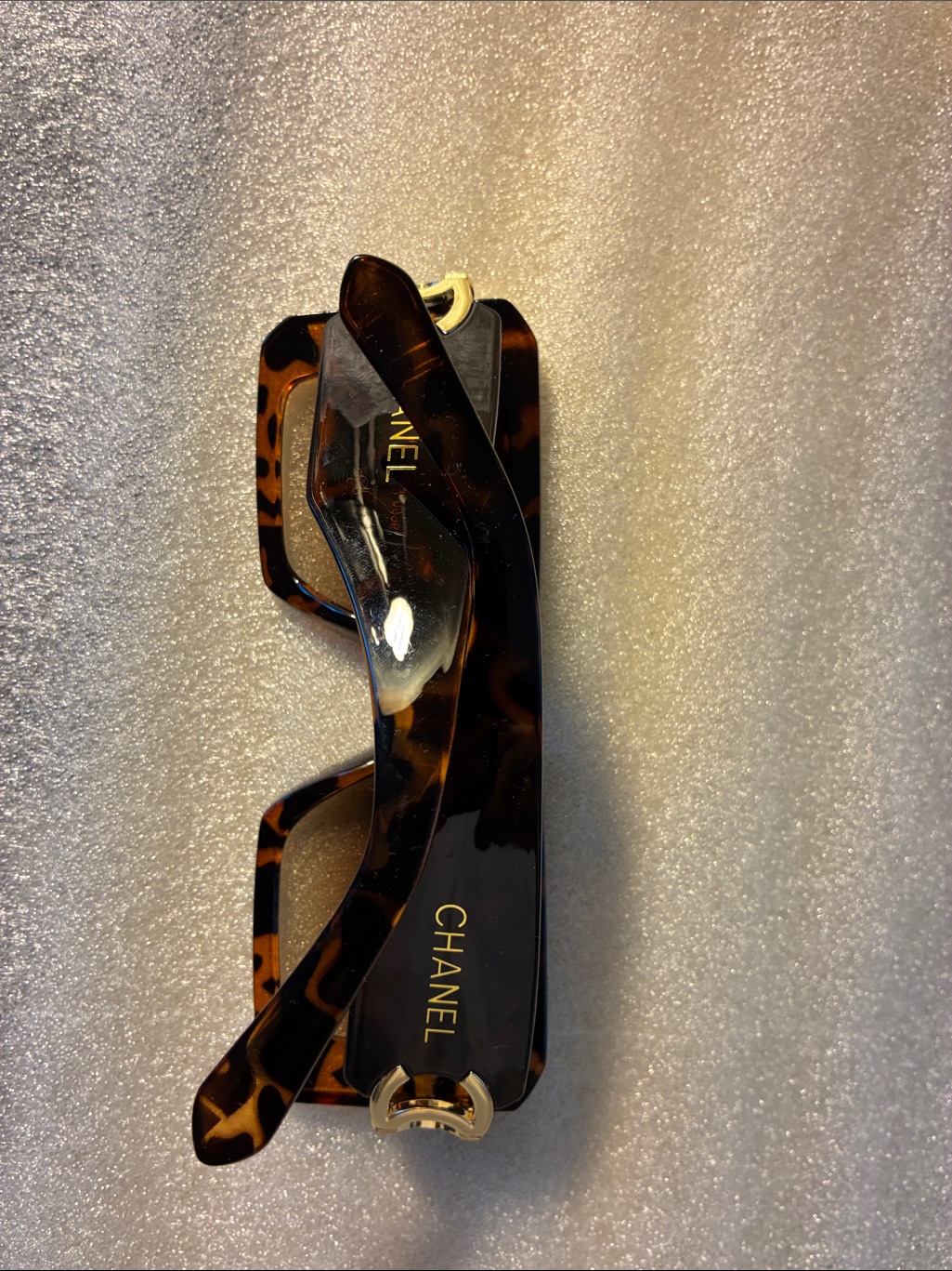 Chanel Tortoise Shell Rectangular Sunglasses - Brown/Black